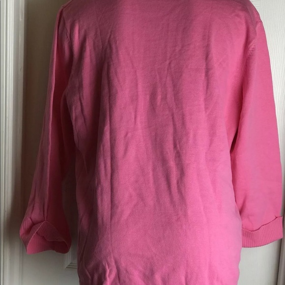 QUACKER FACTORY PINK FAUX BUTTON UP SWEATER LADIES- SIZE XL-SEQUINED - Picture 5 of 10